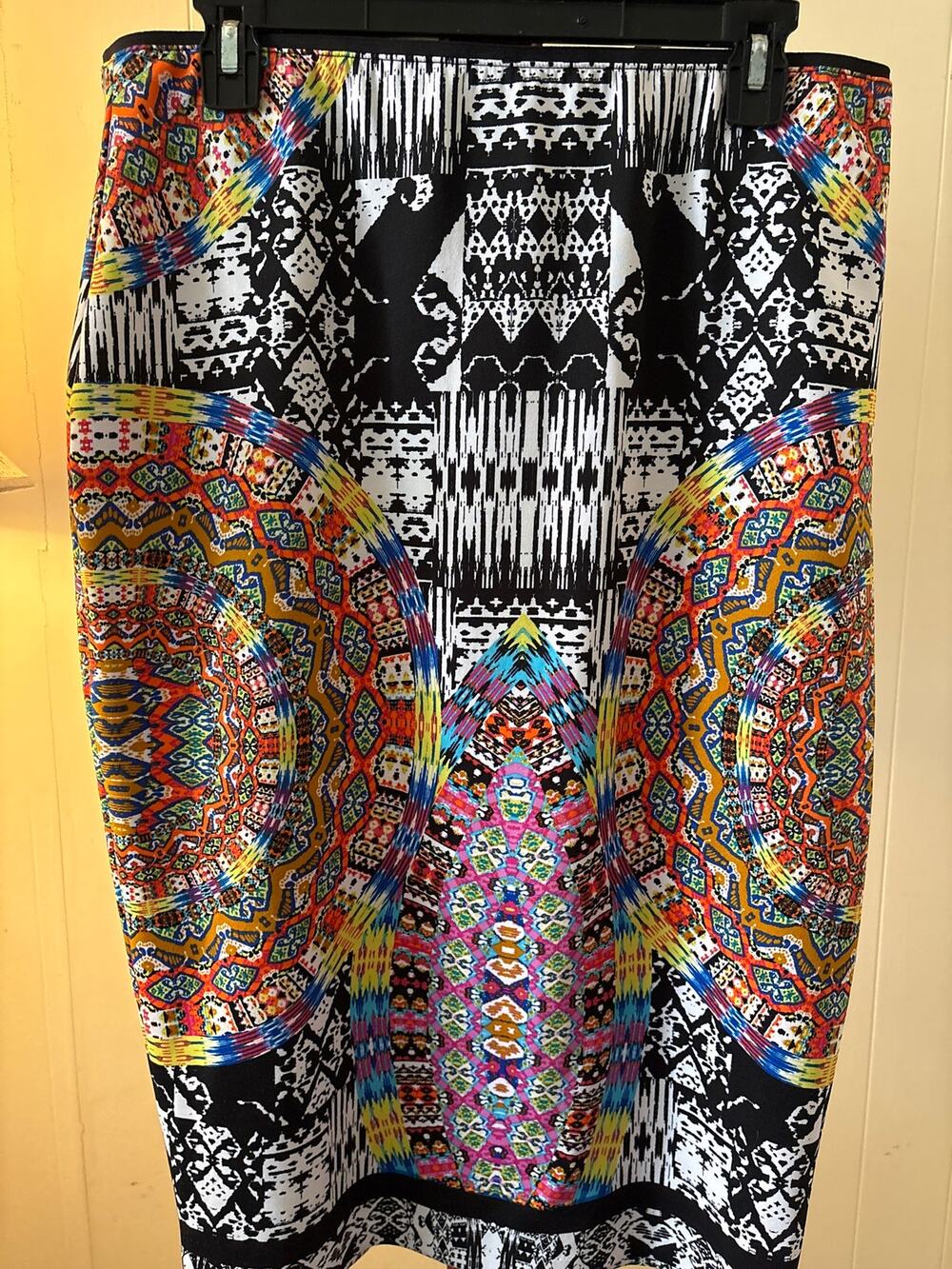 Bison Bizou Abstract Design Pencil Skirt Sz XL